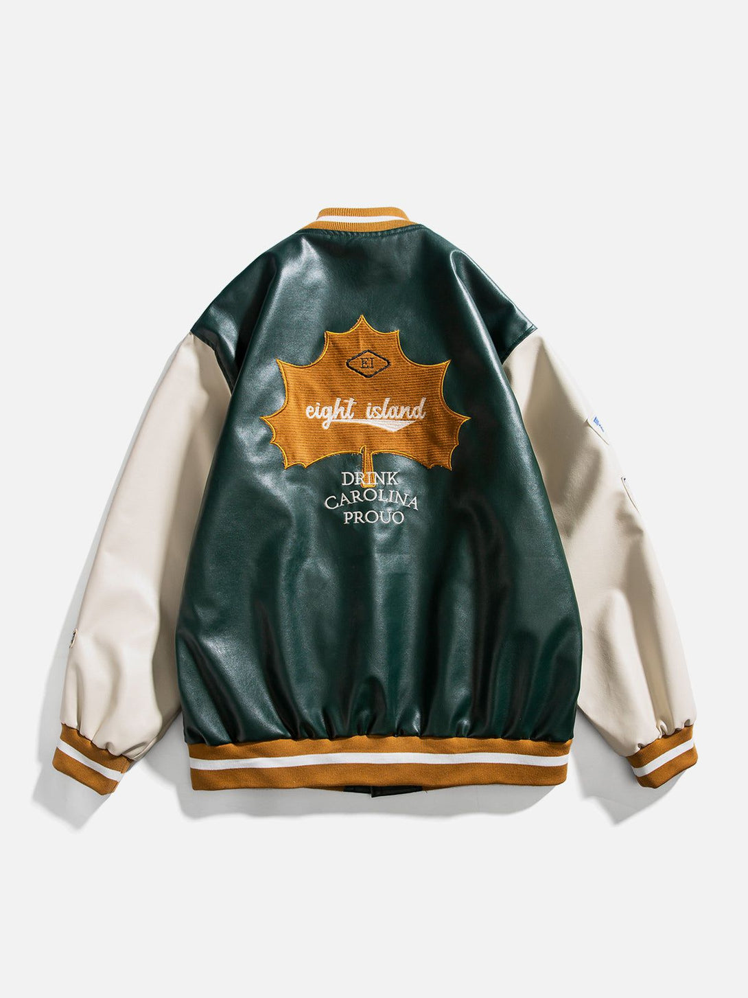 Helmiss - Maple Leaf Leather Jacket- Streetwear Fashion - helmiss.com