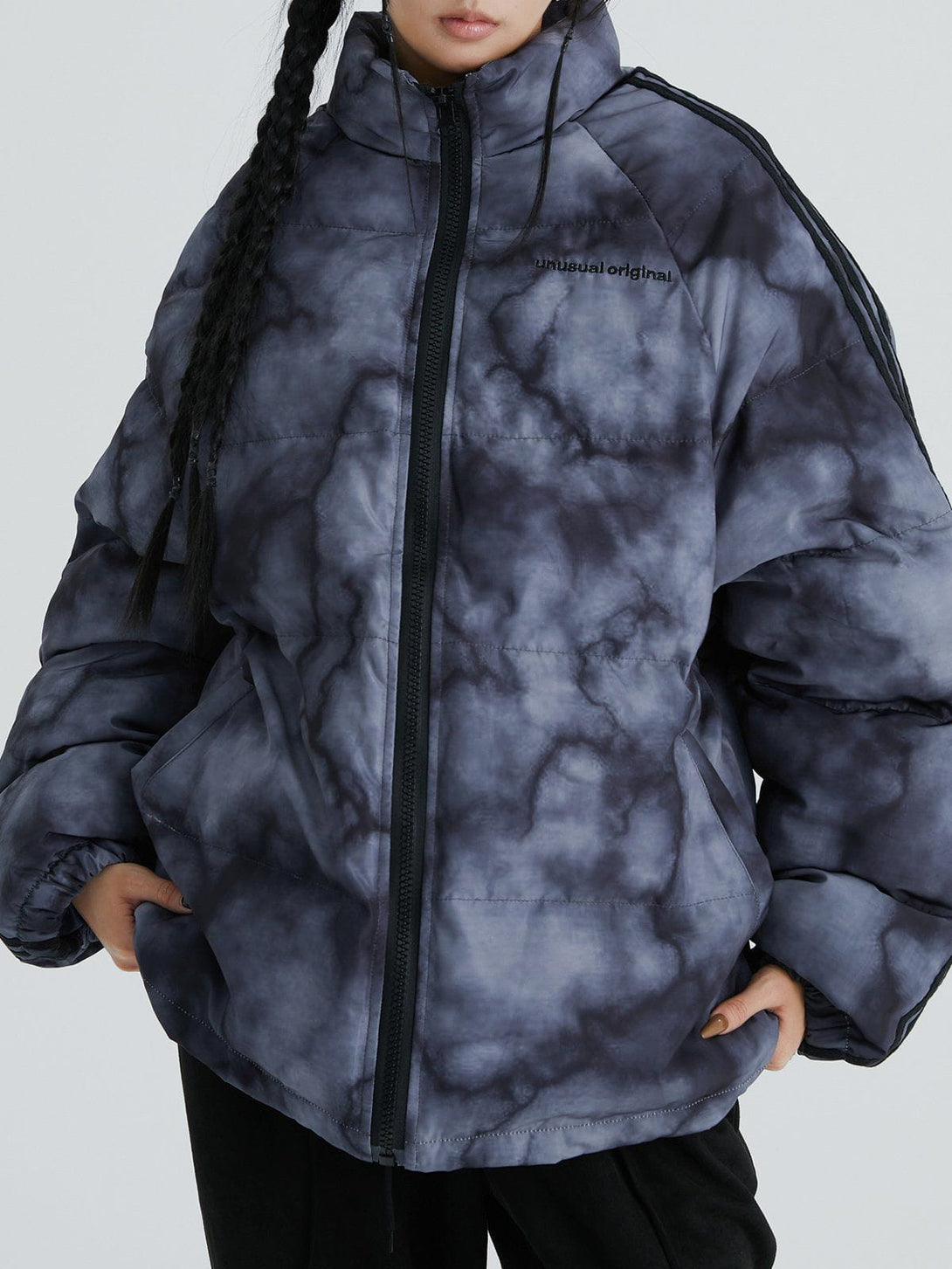 Helmiss - Marbled Smudge Gradient Winter Coat- Streetwear Fashion - helmiss.com