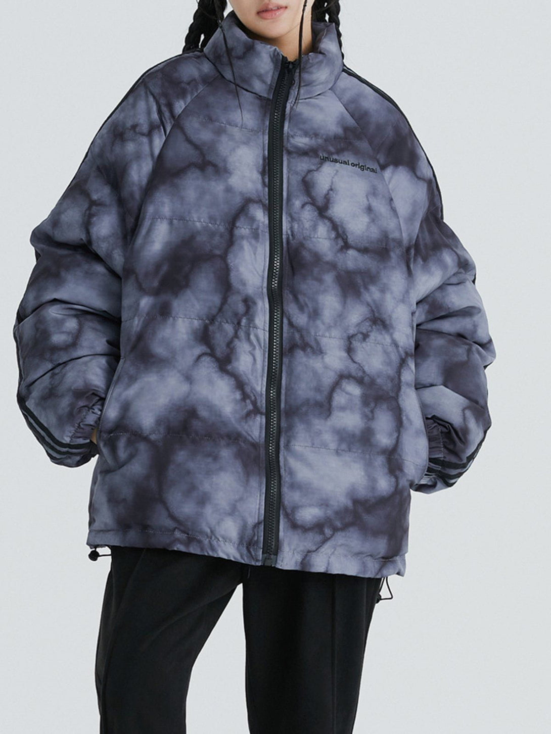 Helmiss - Marbled Smudge Gradient Winter Coat- Streetwear Fashion - helmiss.com