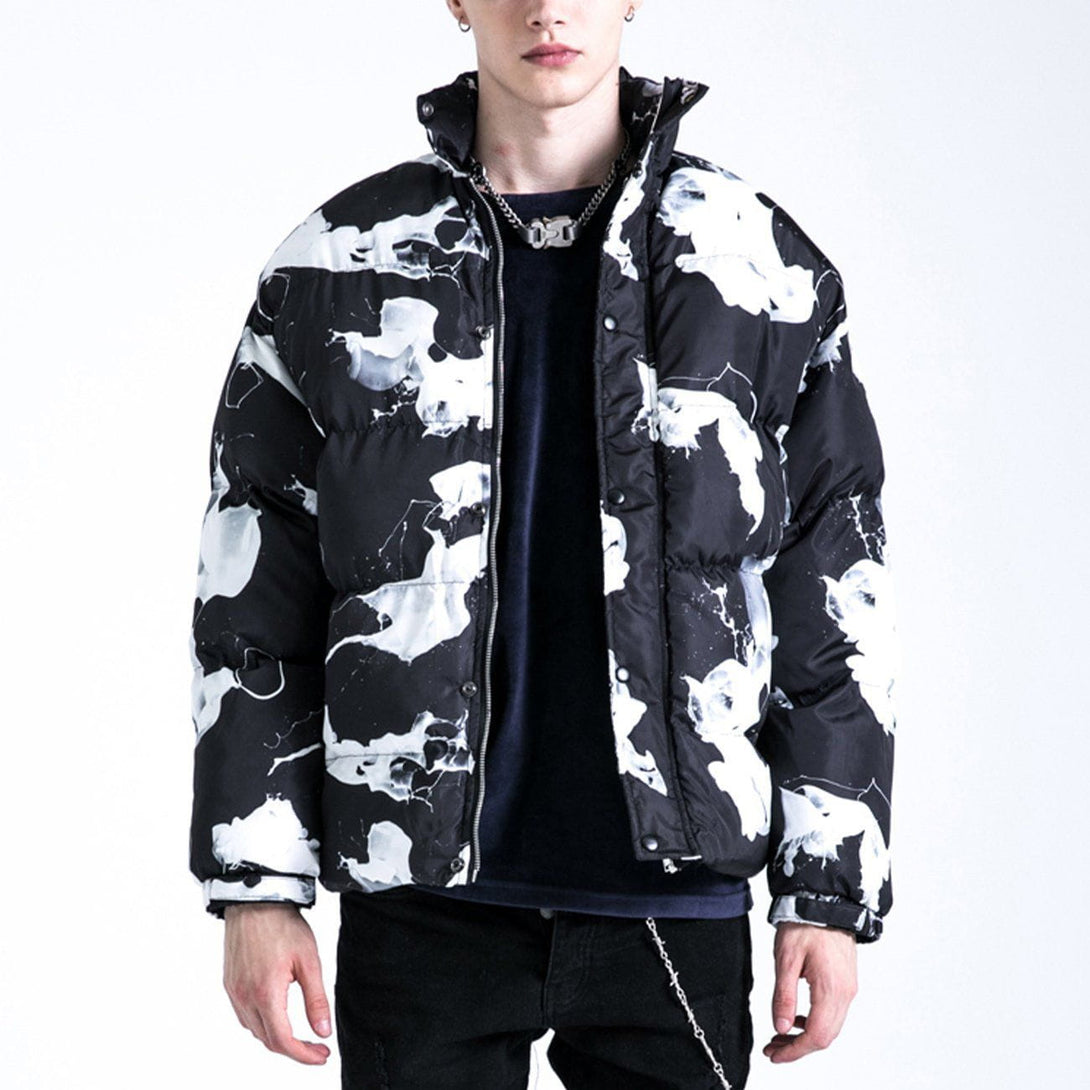 Helmiss - Milk Pattern Winter Coat- Streetwear Fashion - helmiss.com