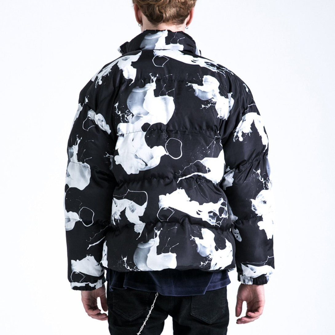 Helmiss - Milk Pattern Winter Coat- Streetwear Fashion - helmiss.com