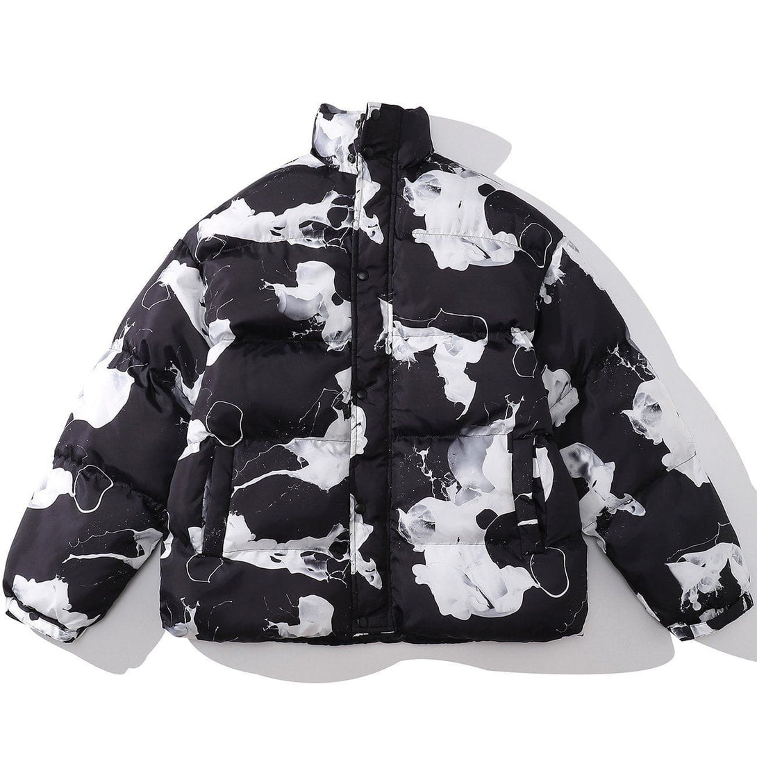 Helmiss - Milk Pattern Winter Coat- Streetwear Fashion - helmiss.com