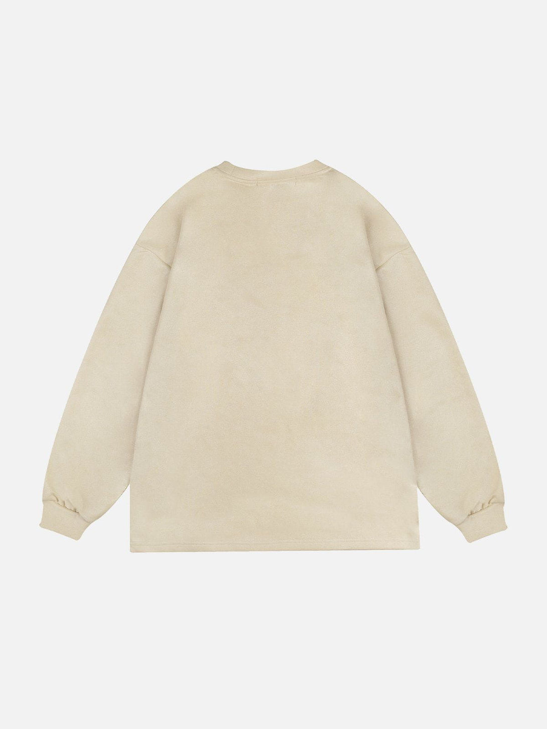 Helmiss - Minimalist Printed Suede Sweatshirt- Streetwear Fashion - helmiss.com