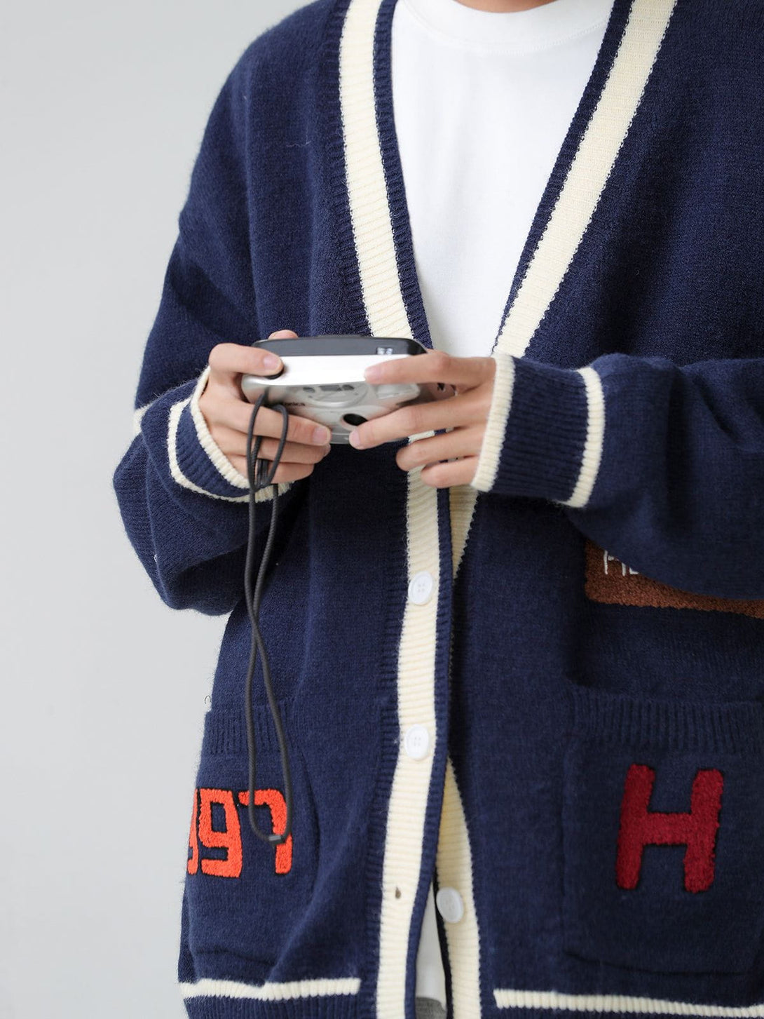 Helmiss - Monkey Embroidery Cardigan- Streetwear Fashion - helmiss.com