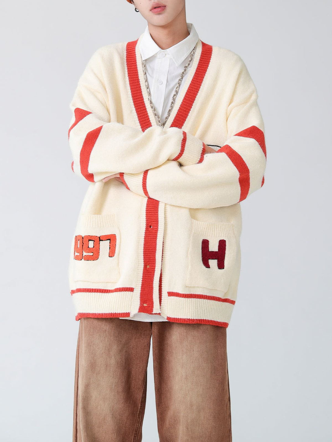 Helmiss - Monkey Embroidery Cardigan- Streetwear Fashion - helmiss.com