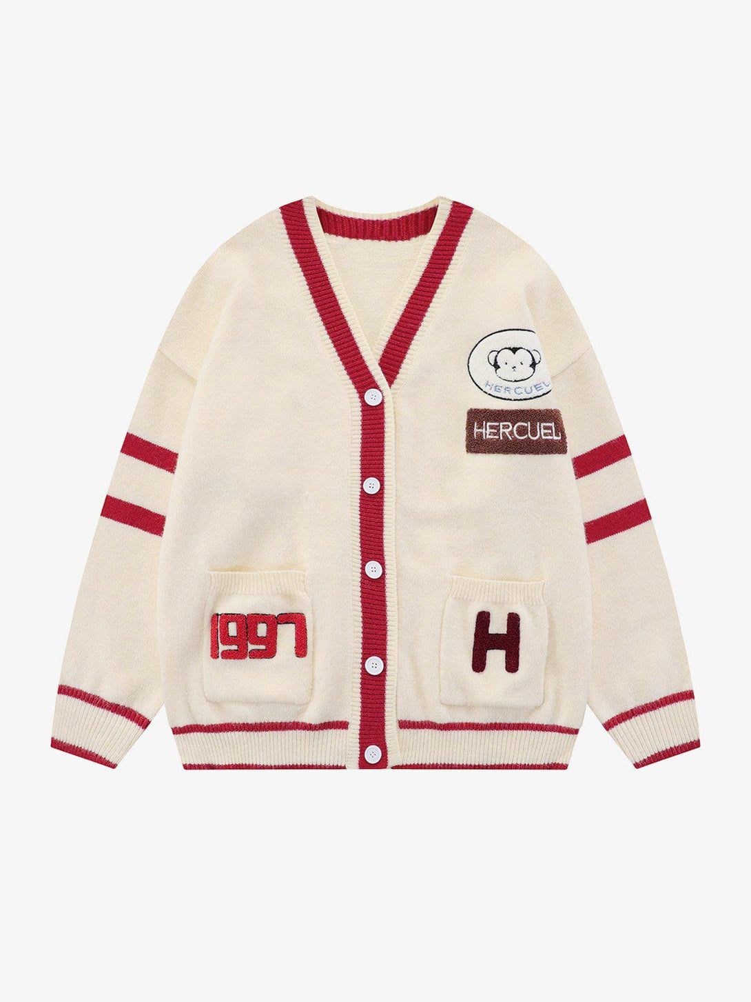 Helmiss - Monkey Embroidery Cardigan- Streetwear Fashion - helmiss.com