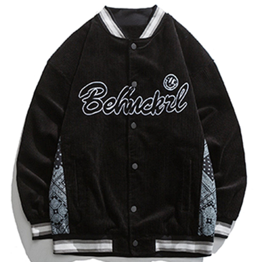 Helmiss - Monogram Embroidery Stitching Winter Coat- Streetwear Fashion - helmiss.com