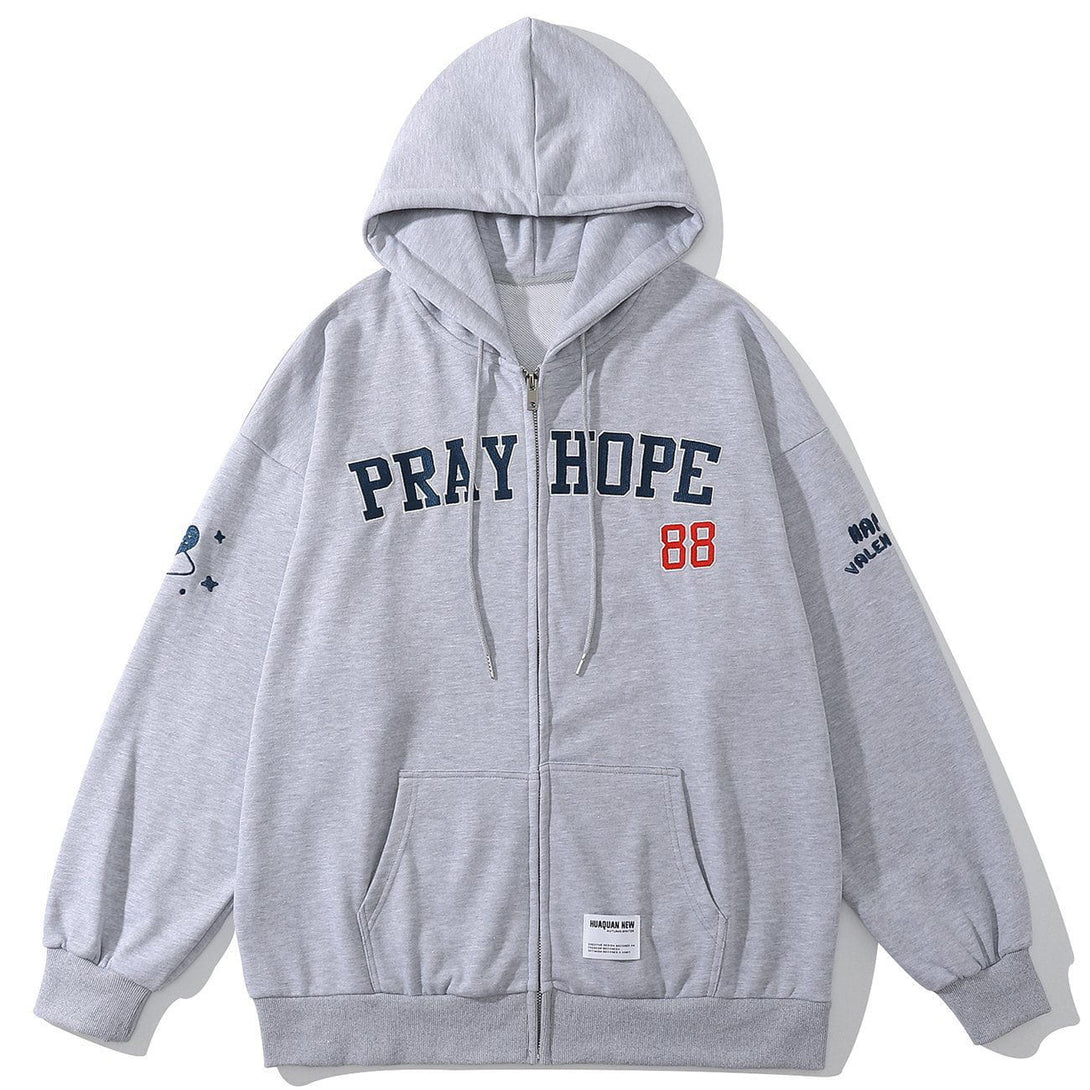 Helmiss - Monogram Print Hoodie- Streetwear Fashion - helmiss.com