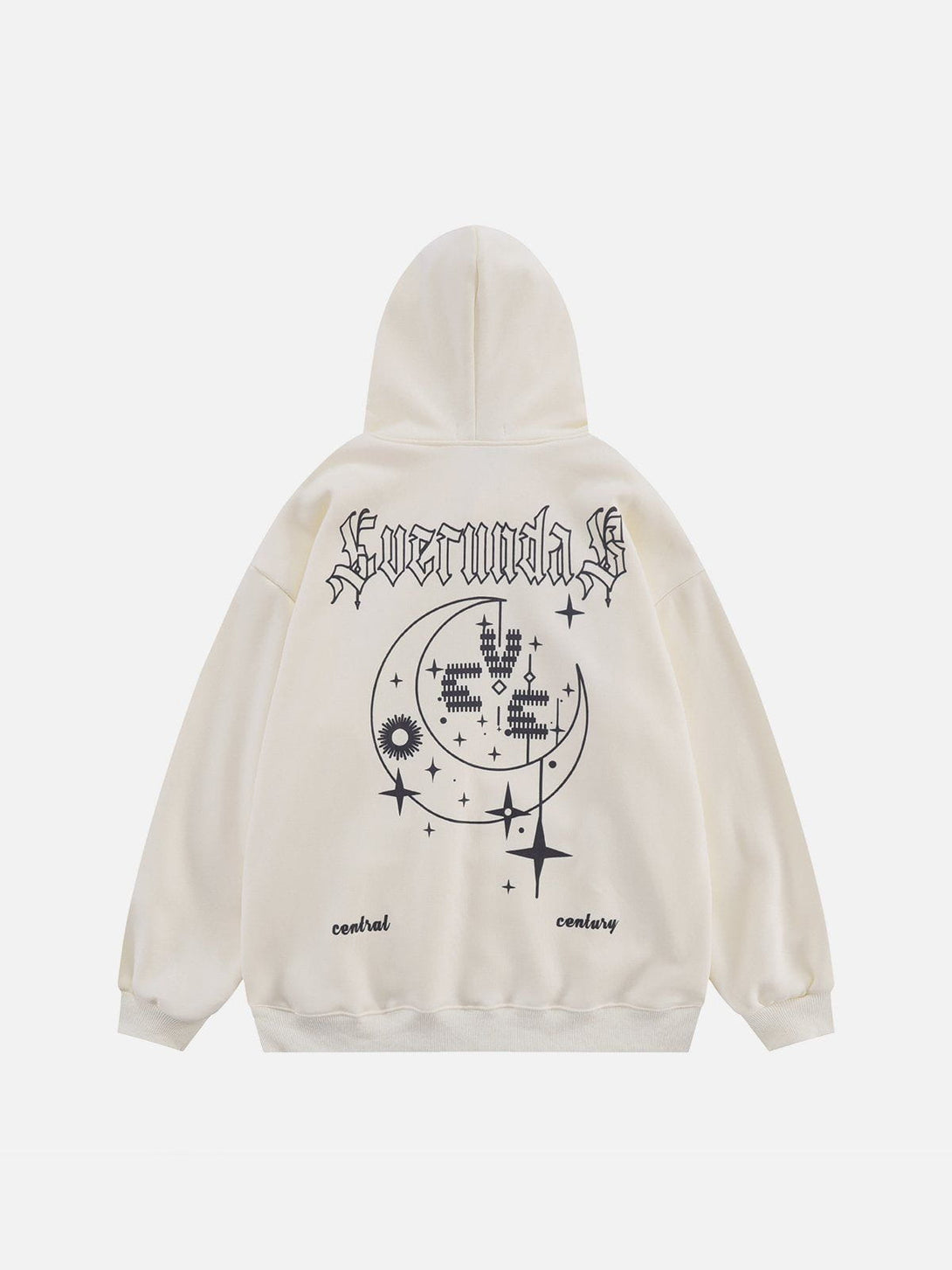 Helmiss - Moon Letter Print Hoodie- Streetwear Fashion - helmiss.com