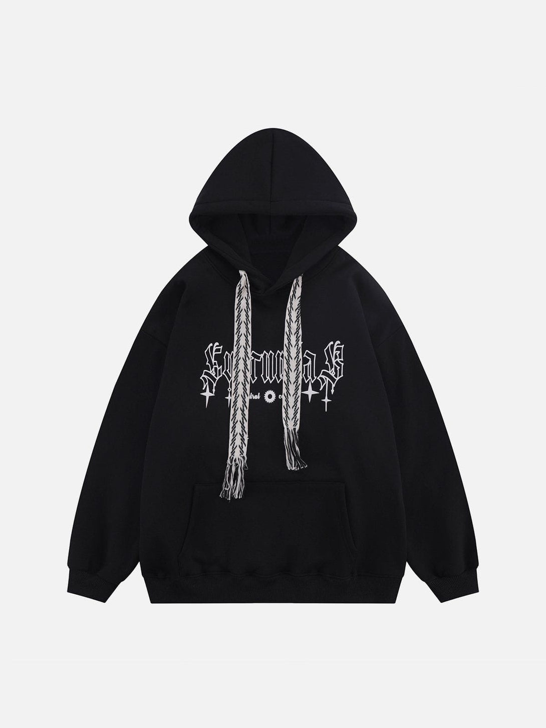 Helmiss - Moon Letter Print Hoodie- Streetwear Fashion - helmiss.com