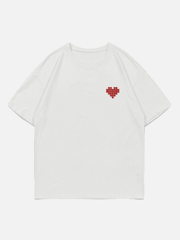 Helmiss - Mosaic Heart Print Tee- Streetwear Fashion - helmiss.com