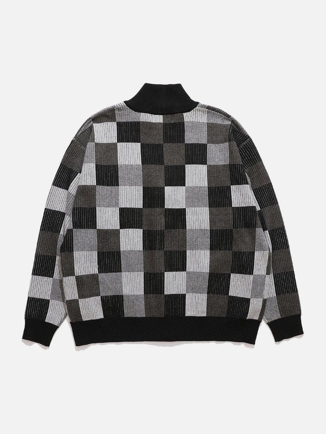 Helmiss - Mosaic Plaid Cardigan- Streetwear Fashion - helmiss.com