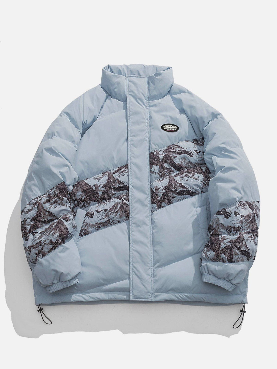 Helmiss - Mountain Print Patchwork Winter Coat- Streetwear Fashion - helmiss.com