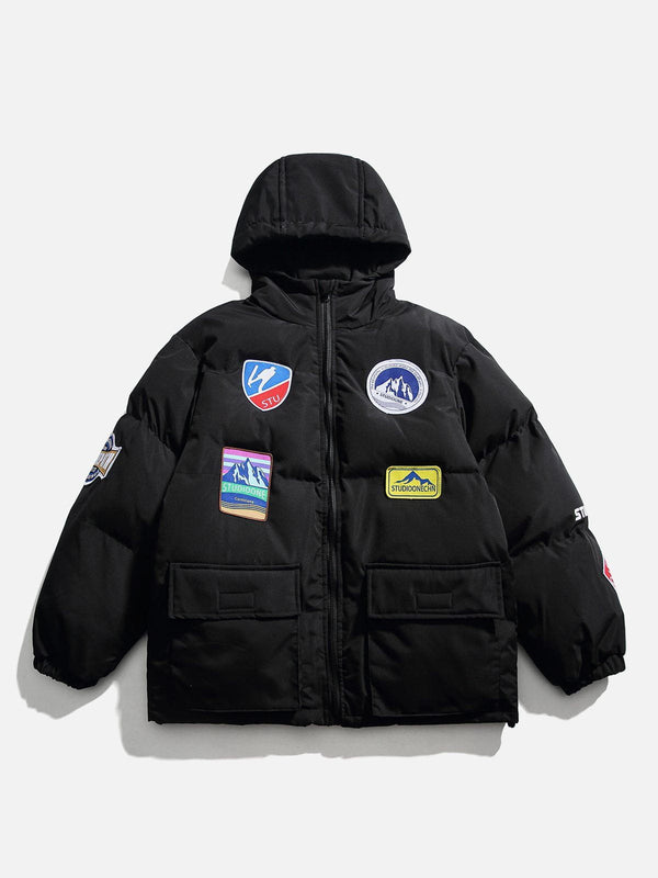 Helmiss - Multi Badge Winter Coat- Streetwear Fashion - helmiss.com