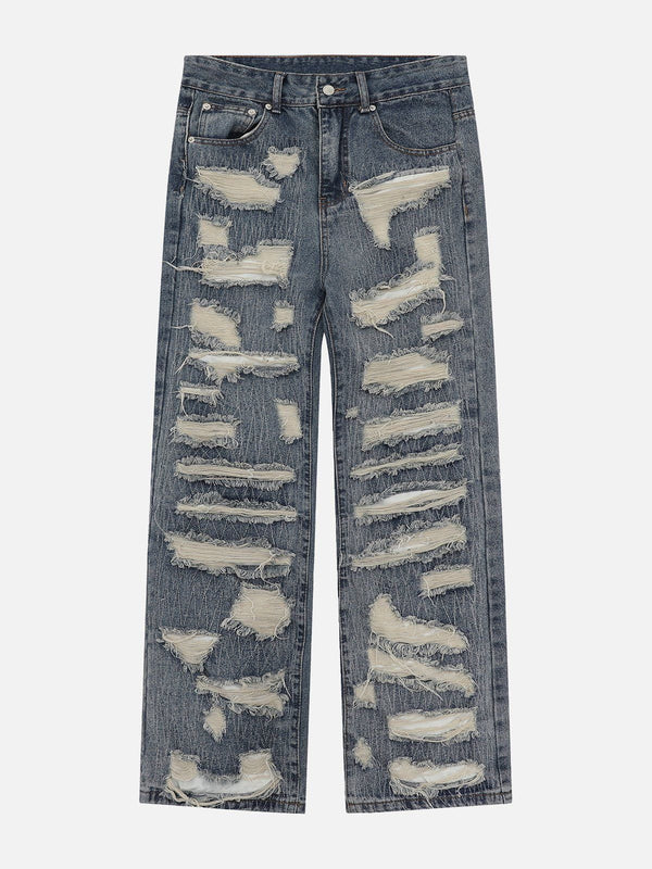 Helmiss - Multi Hole Jeans- Streetwear Fashion - helmiss.com