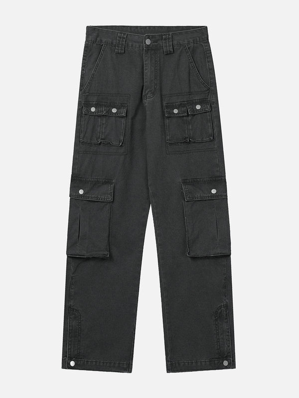 Helmiss - Multi Pocket Denim Cargo Pants- Streetwear Fashion - helmiss.com