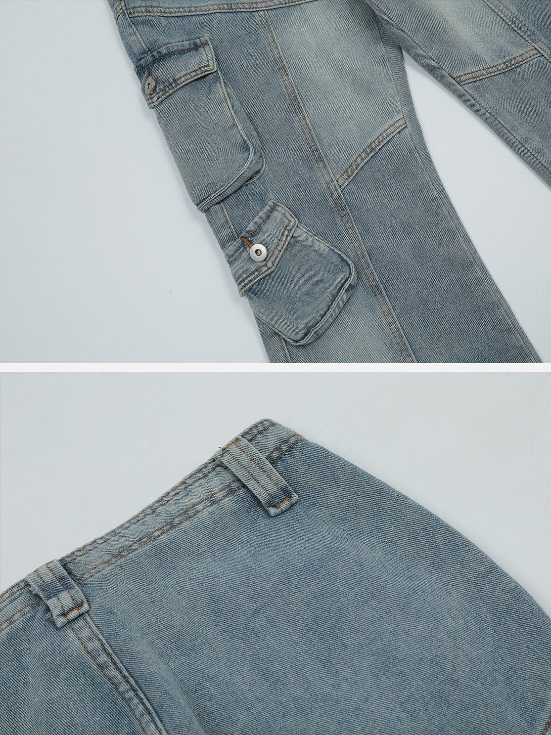 Helmiss - Multi-Pocket Doffing Jeans- Streetwear Fashion - helmiss.com