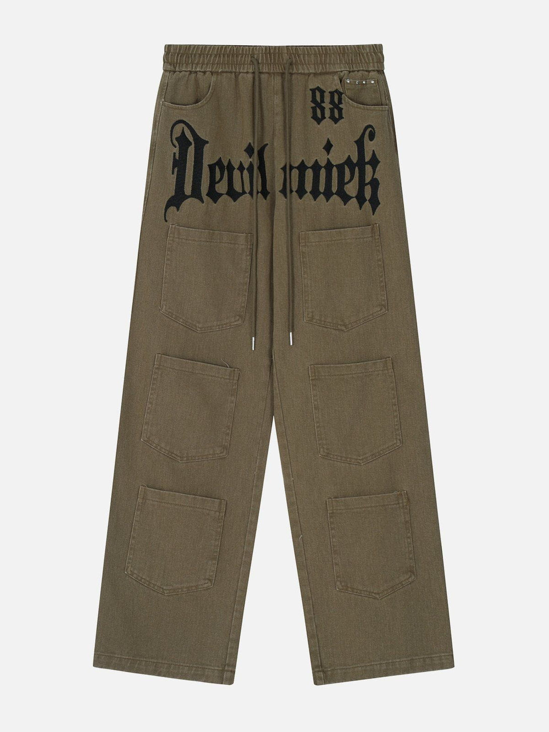 Helmiss - Multi-Pocket Drawstring Cargo Pants- Streetwear Fashion - helmiss.com