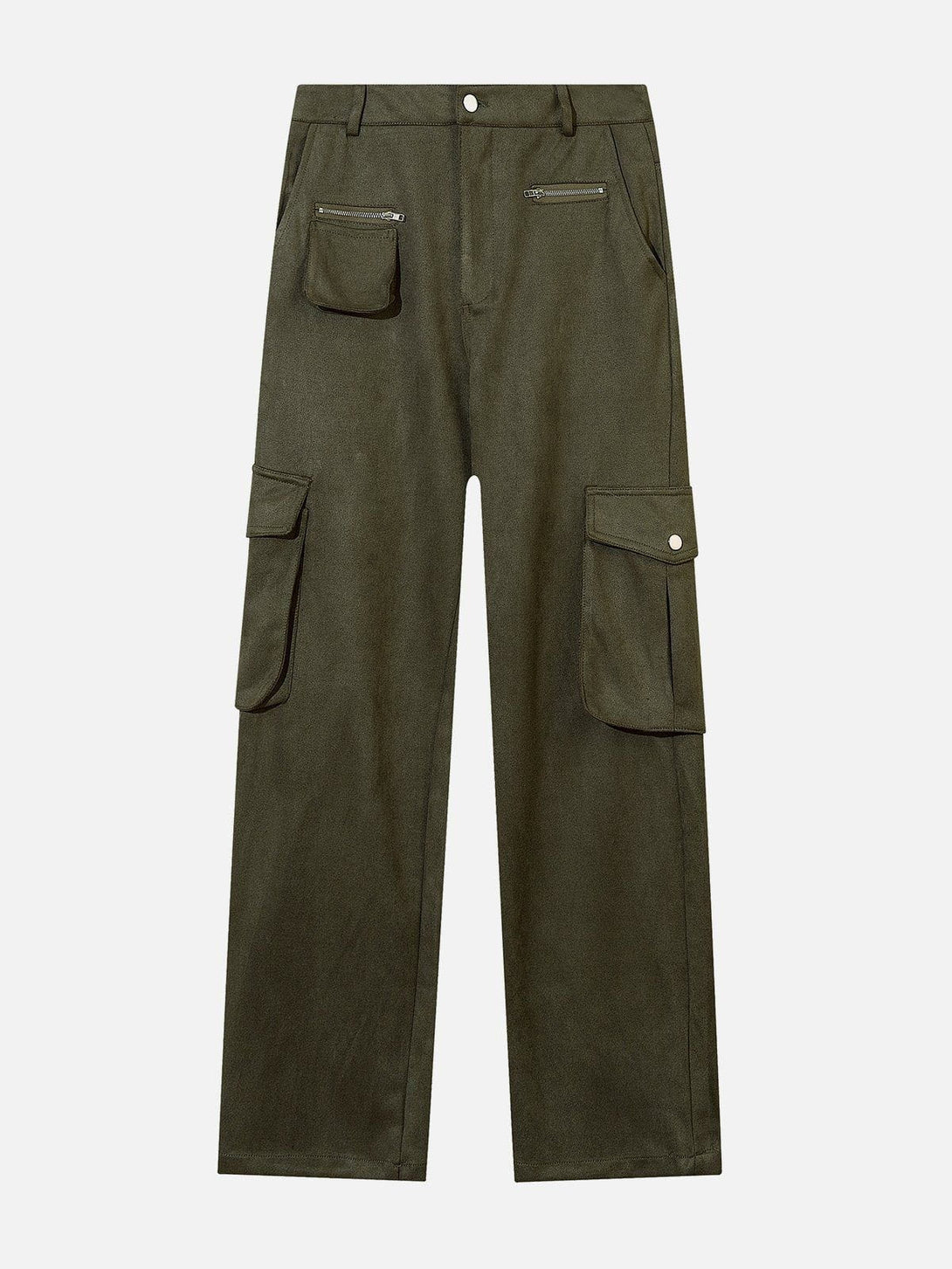 Helmiss - Multi-Pocket Suede Pants- Streetwear Fashion - helmiss.com