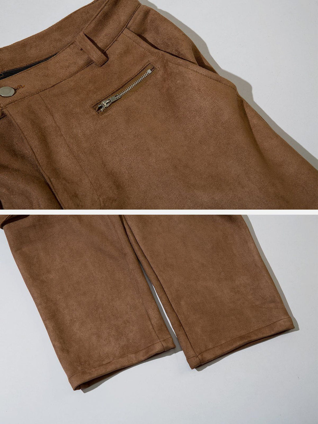 Helmiss - Multi-Pocket Suede Pants- Streetwear Fashion - helmiss.com