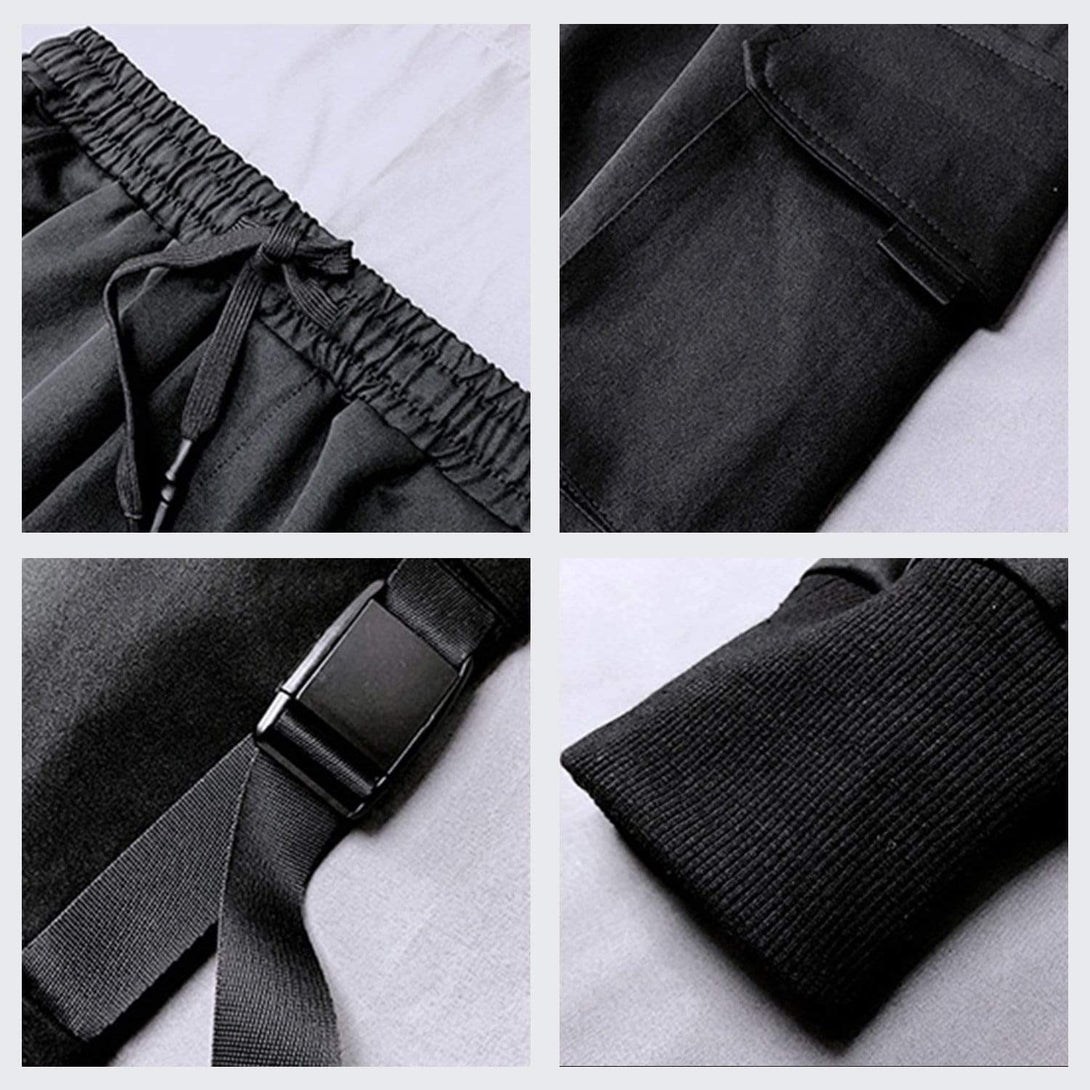 Helmiss - "Multi Pockets Ribbons" Joggers- Streetwear Fashion - helmiss.com