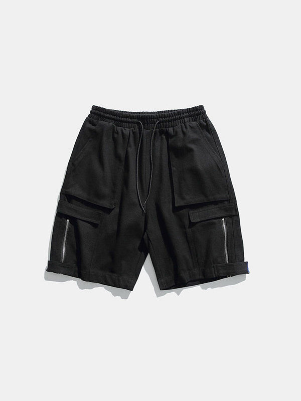 Helmiss - Multi-pocket Solid Color Shorts- Streetwear Fashion - helmiss.com