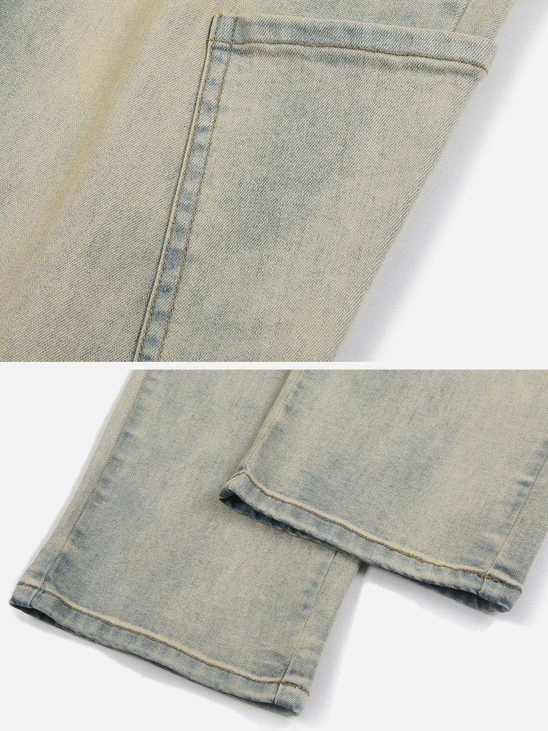 Helmiss - Multiple Pockets Washed Jeans- Streetwear Fashion - helmiss.com