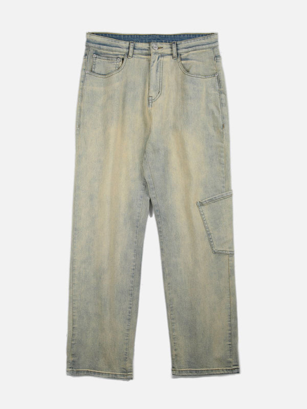 Helmiss - Multiple Pockets Washed Jeans- Streetwear Fashion - helmiss.com