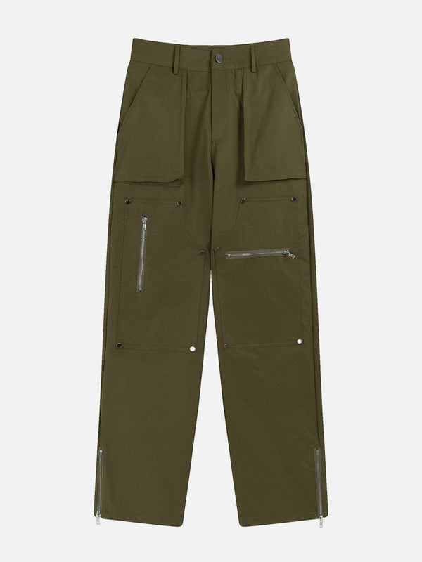 Helmiss - Multiple Pockets Zipper Cargo Pants- Streetwear Fashion - helmiss.com