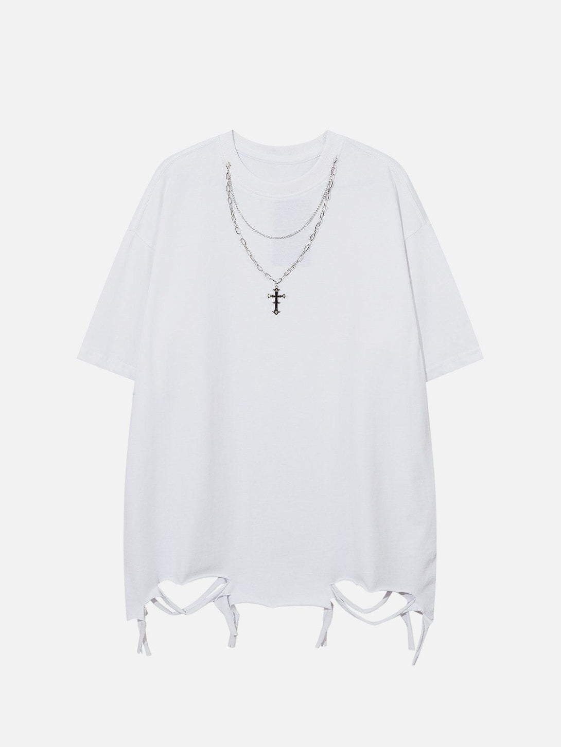 Helmiss - Necklace Broken Holes Tee- Streetwear Fashion - helmiss.com