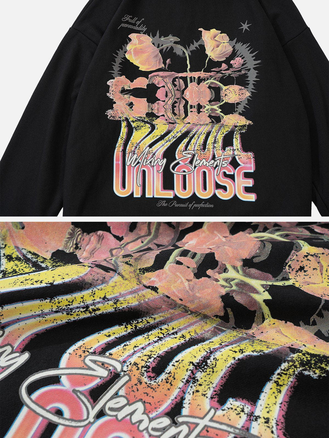 Helmiss - Neon Garden Print Hoodie- Streetwear Fashion - helmiss.com