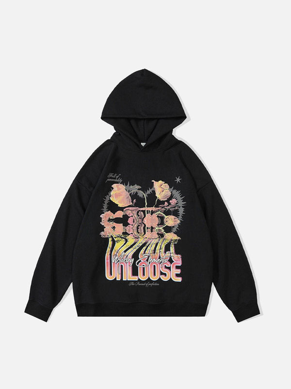 Helmiss - Neon Garden Print Hoodie- Streetwear Fashion - helmiss.com