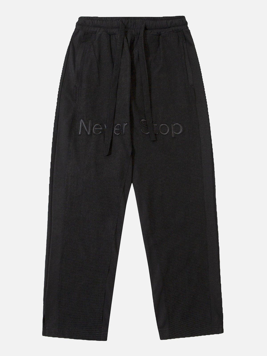 Helmiss - "Never Stop" Embroidered Pants- Streetwear Fashion - helmiss.com