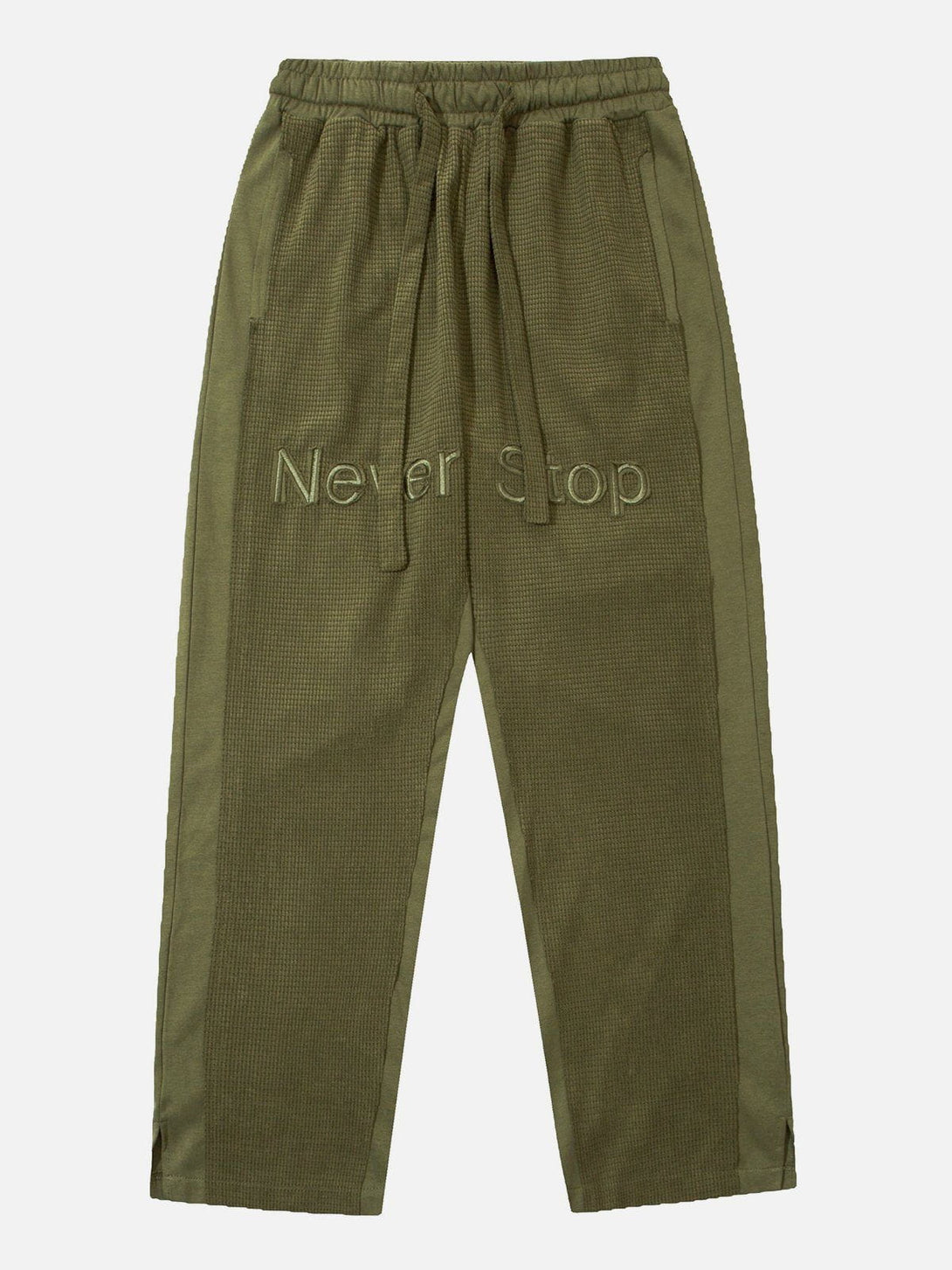 Helmiss - "Never Stop" Embroidered Pants- Streetwear Fashion - helmiss.com