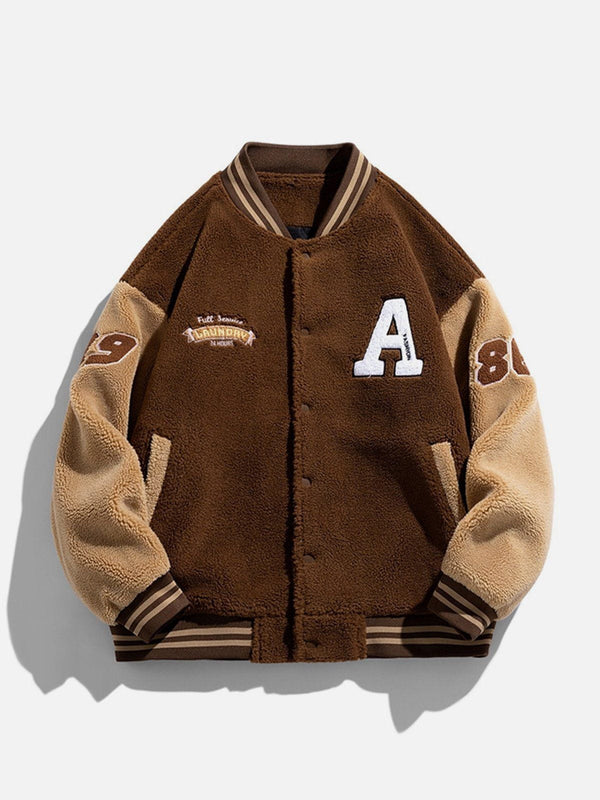 Helmiss - New York Sherpa Varsity Jacket- Streetwear Fashion - helmiss.com