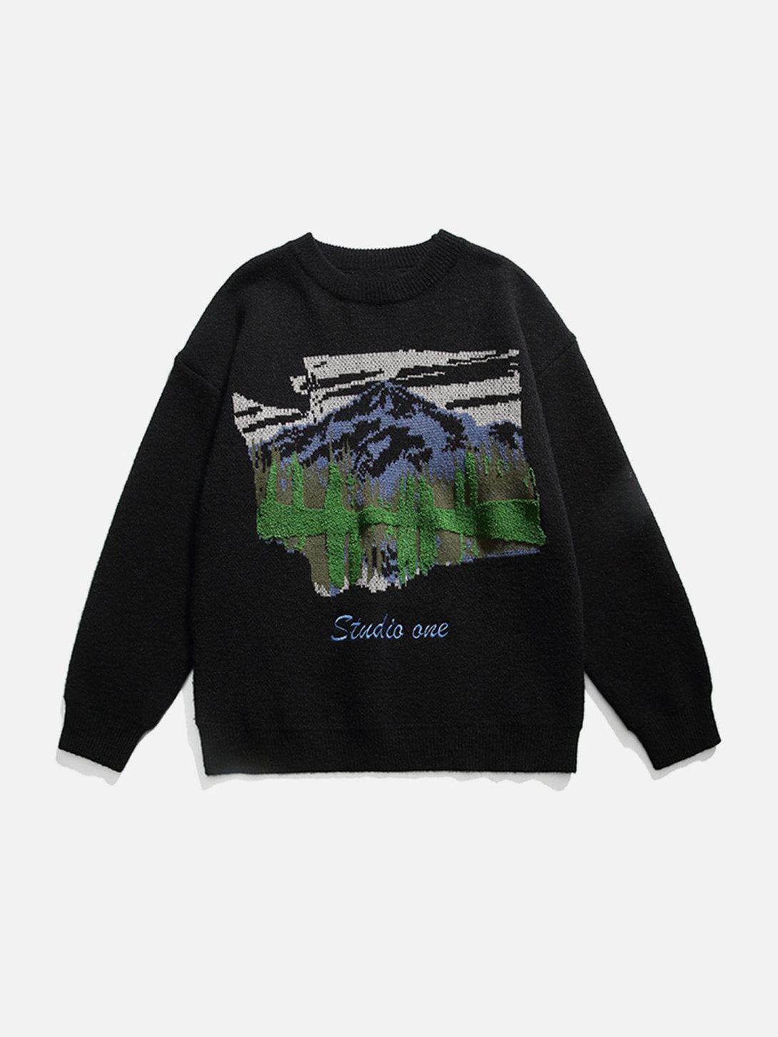 Helmiss - Oil Painting Mountain Sweater- Streetwear Fashion - helmiss.com