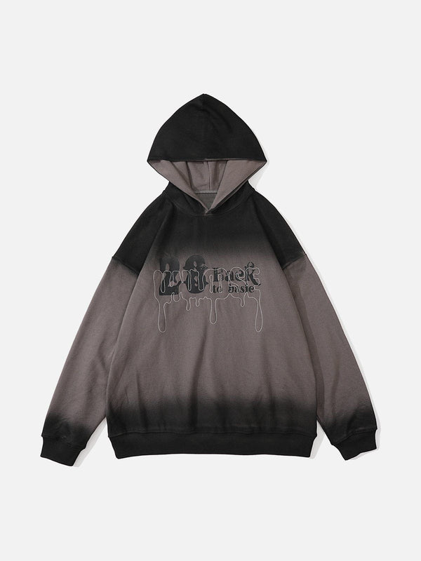 Helmiss - Overlay Print Embroidered Airbrushed Hoodie- Streetwear Fashion - helmiss.com