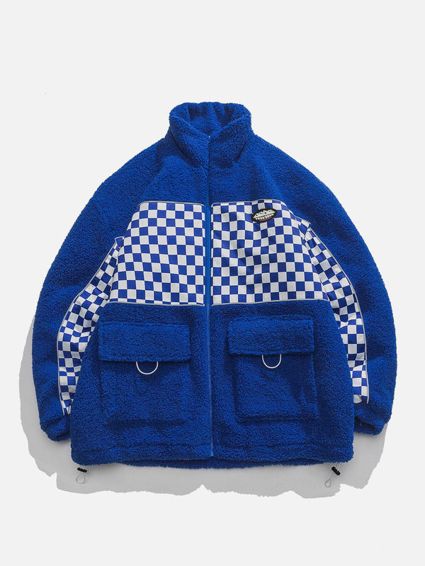 Helmiss - PLAID Patchwork Winter Coat- Streetwear Fashion - helmiss.com