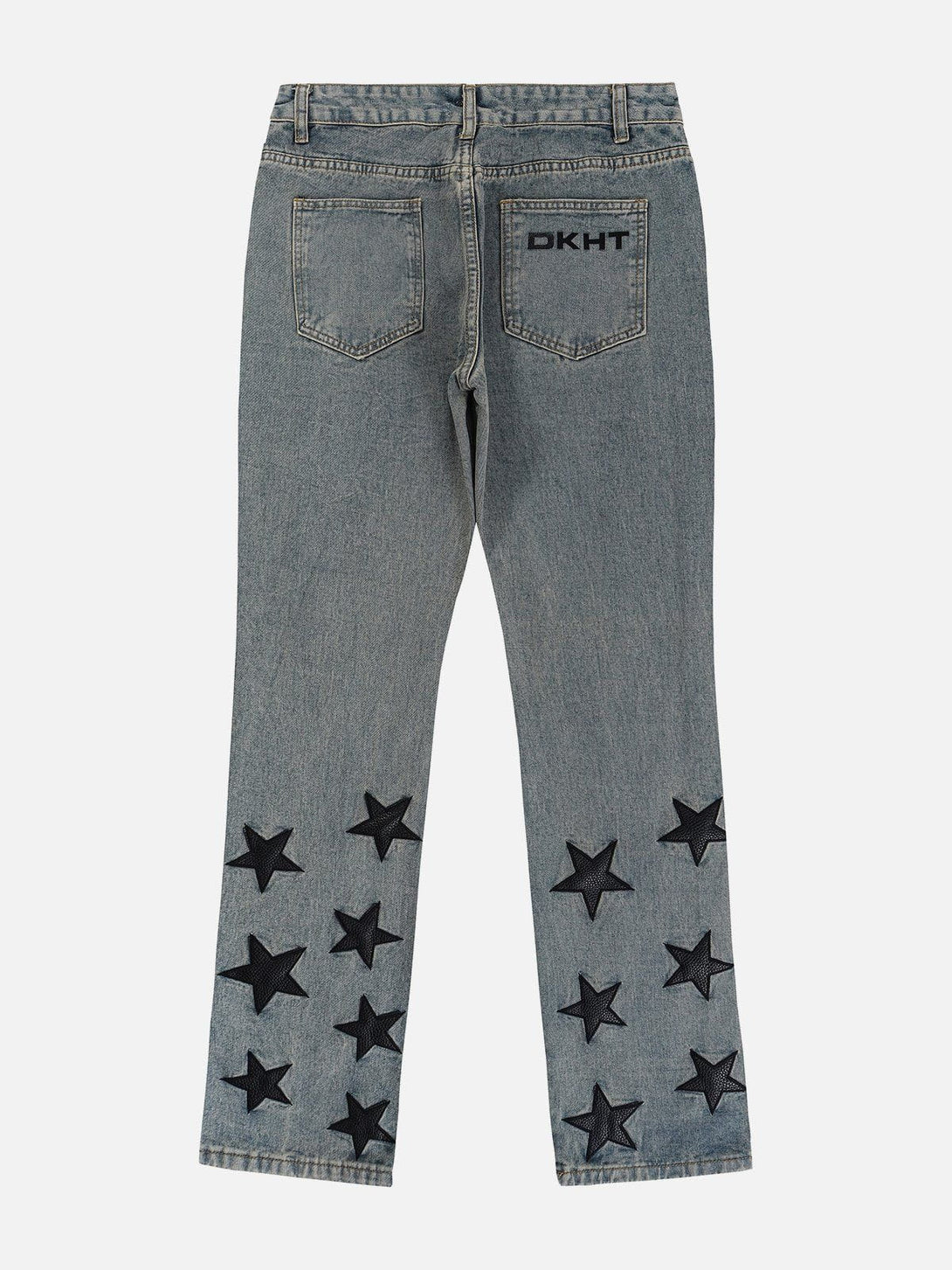 Helmiss - PU Star Patchwork Jeans- Streetwear Fashion - helmiss.com