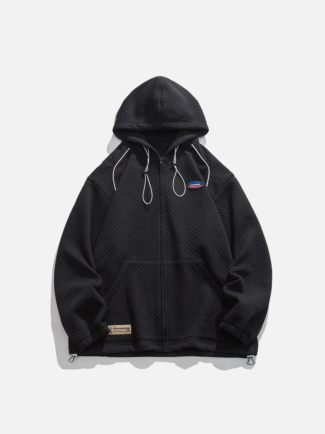 Helmiss - Patch Pocket Solid Zip Hoodie- Streetwear Fashion - helmiss.com