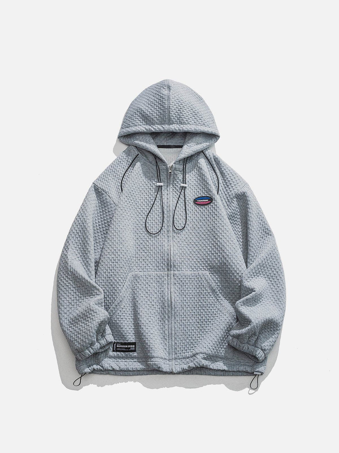 Helmiss - Patch Pocket Solid Zip Hoodie- Streetwear Fashion - helmiss.com