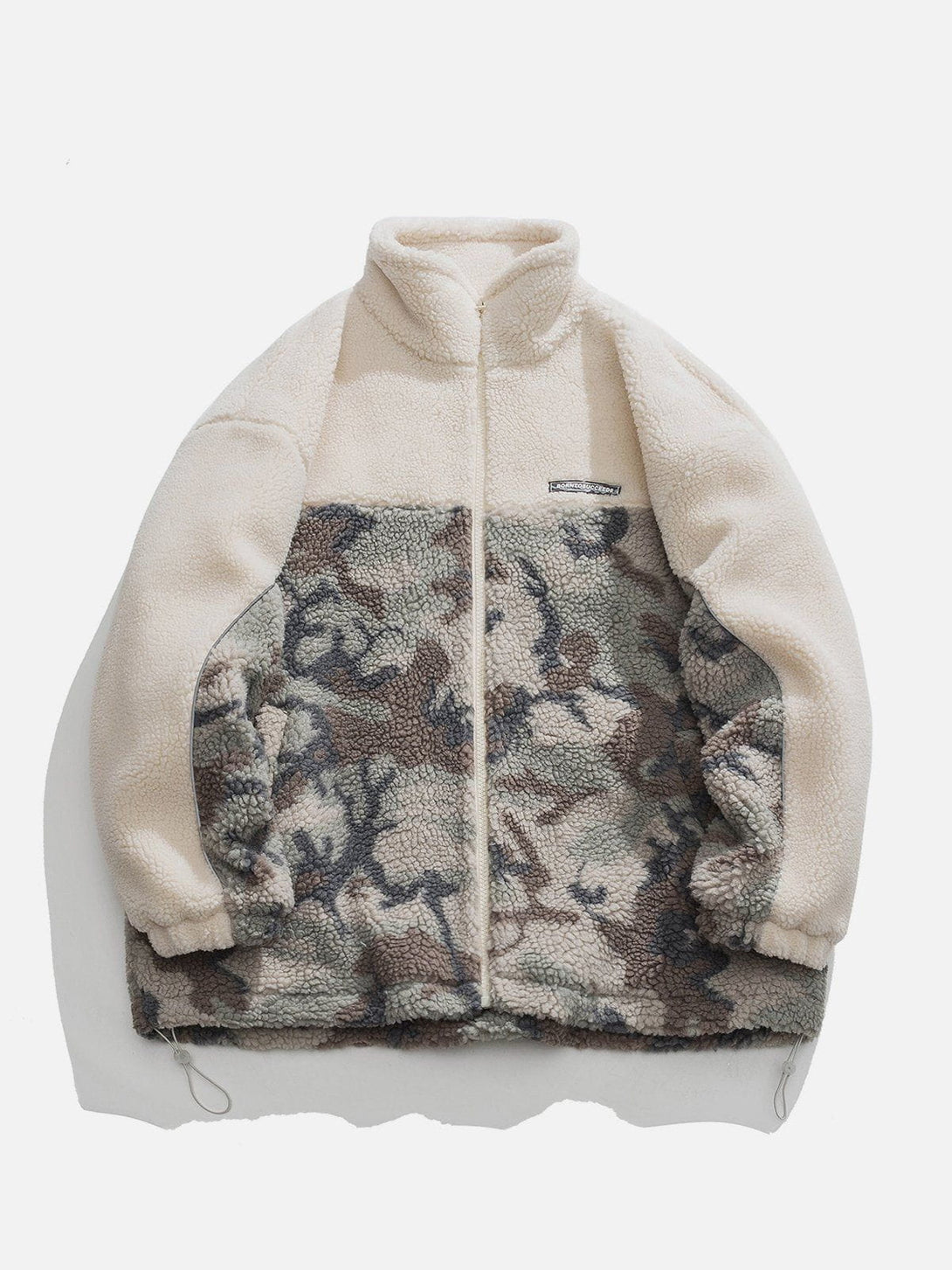 Helmiss - Patchwork Camouflage Sherpa Coat- Streetwear Fashion - helmiss.com