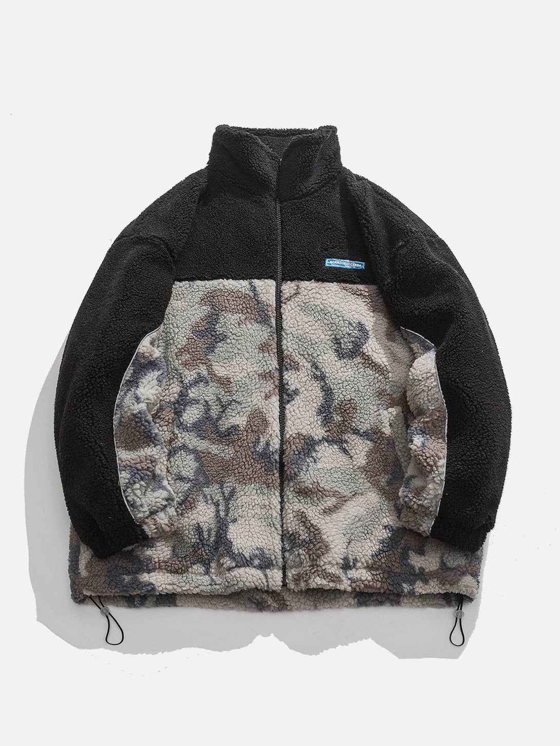 Helmiss - Patchwork Camouflage Sherpa Coat- Streetwear Fashion - helmiss.com