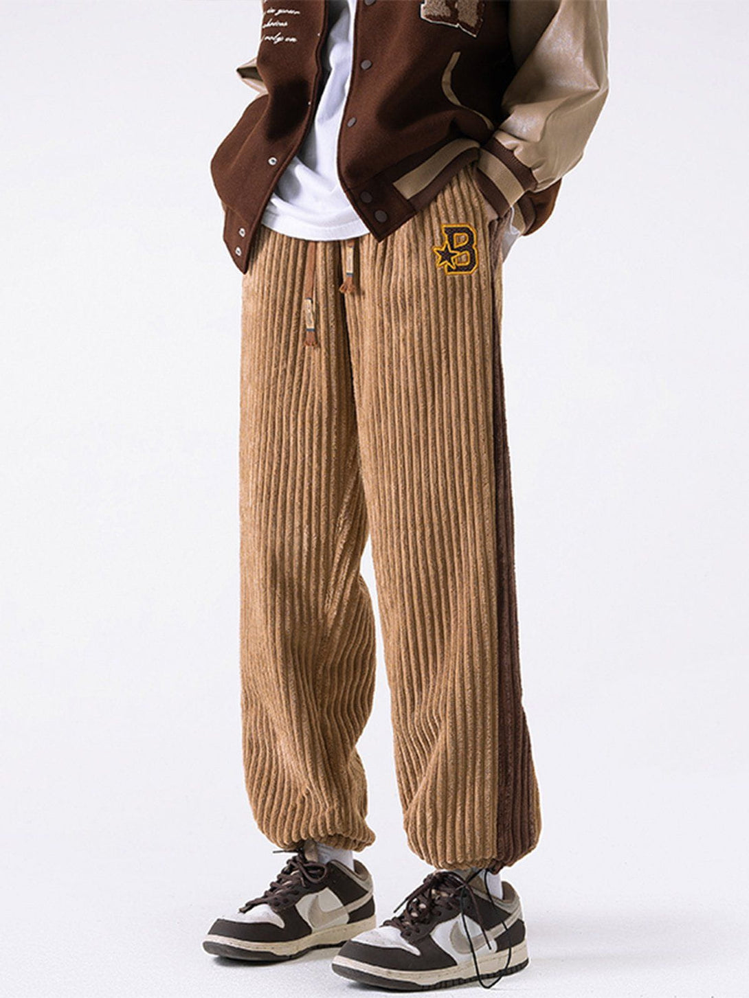 Helmiss - Patchwork Corduroy Sweatpants- Streetwear Fashion - helmiss.com