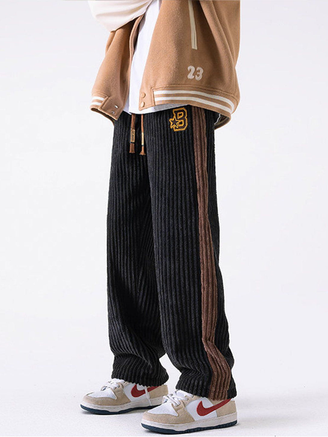 Helmiss - Patchwork Corduroy Sweatpants- Streetwear Fashion - helmiss.com