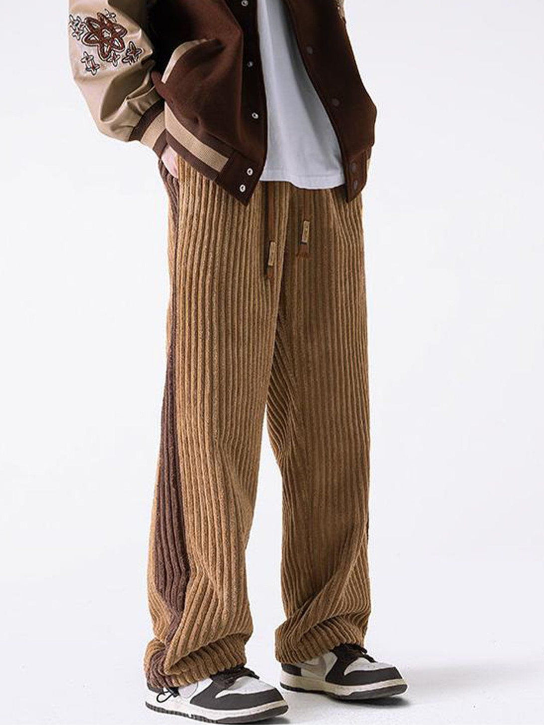 Helmiss - Patchwork Corduroy Sweatpants- Streetwear Fashion - helmiss.com