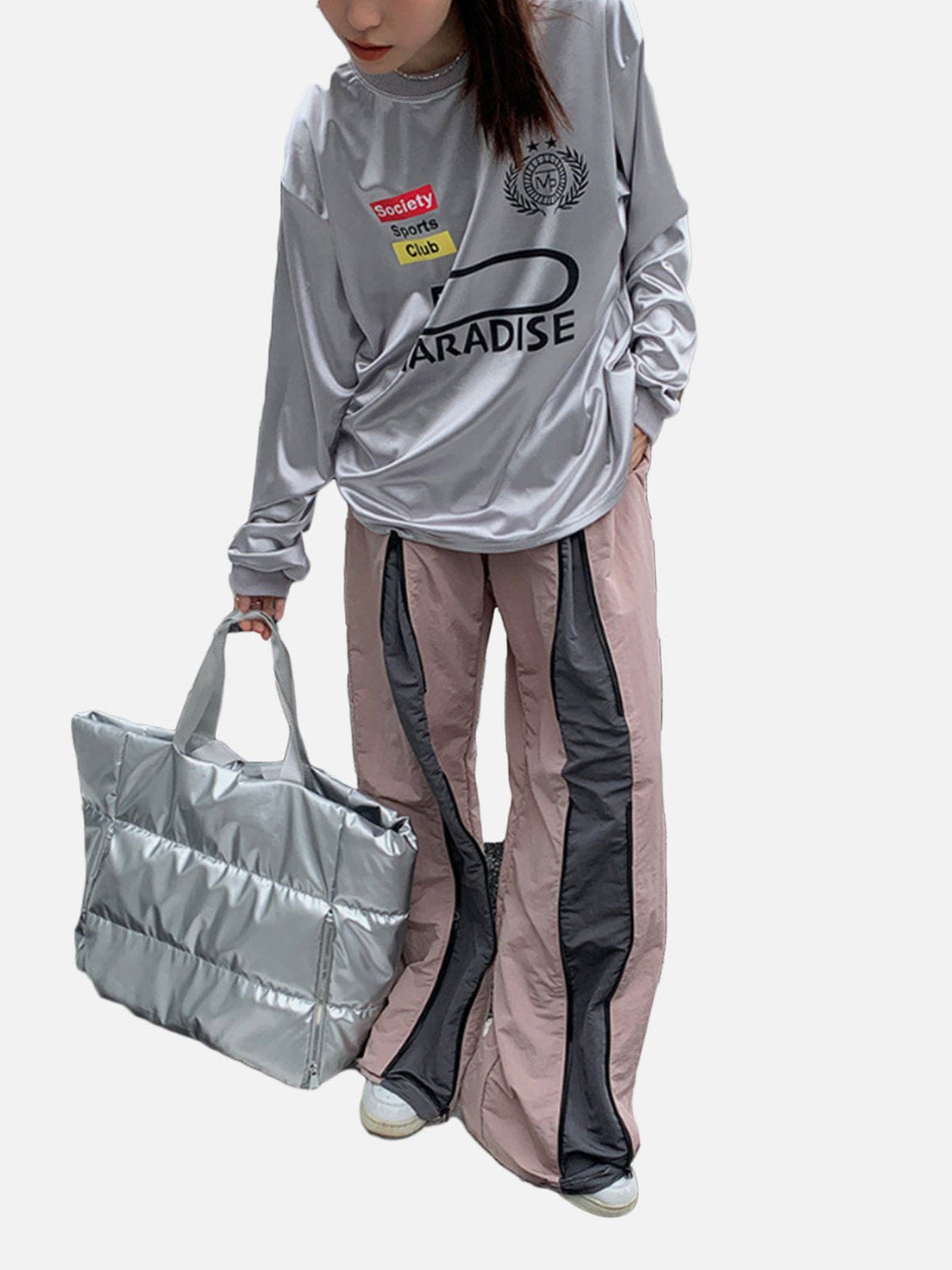 Helmiss - Patchwork Drawstring Pants- Streetwear Fashion - helmiss.com