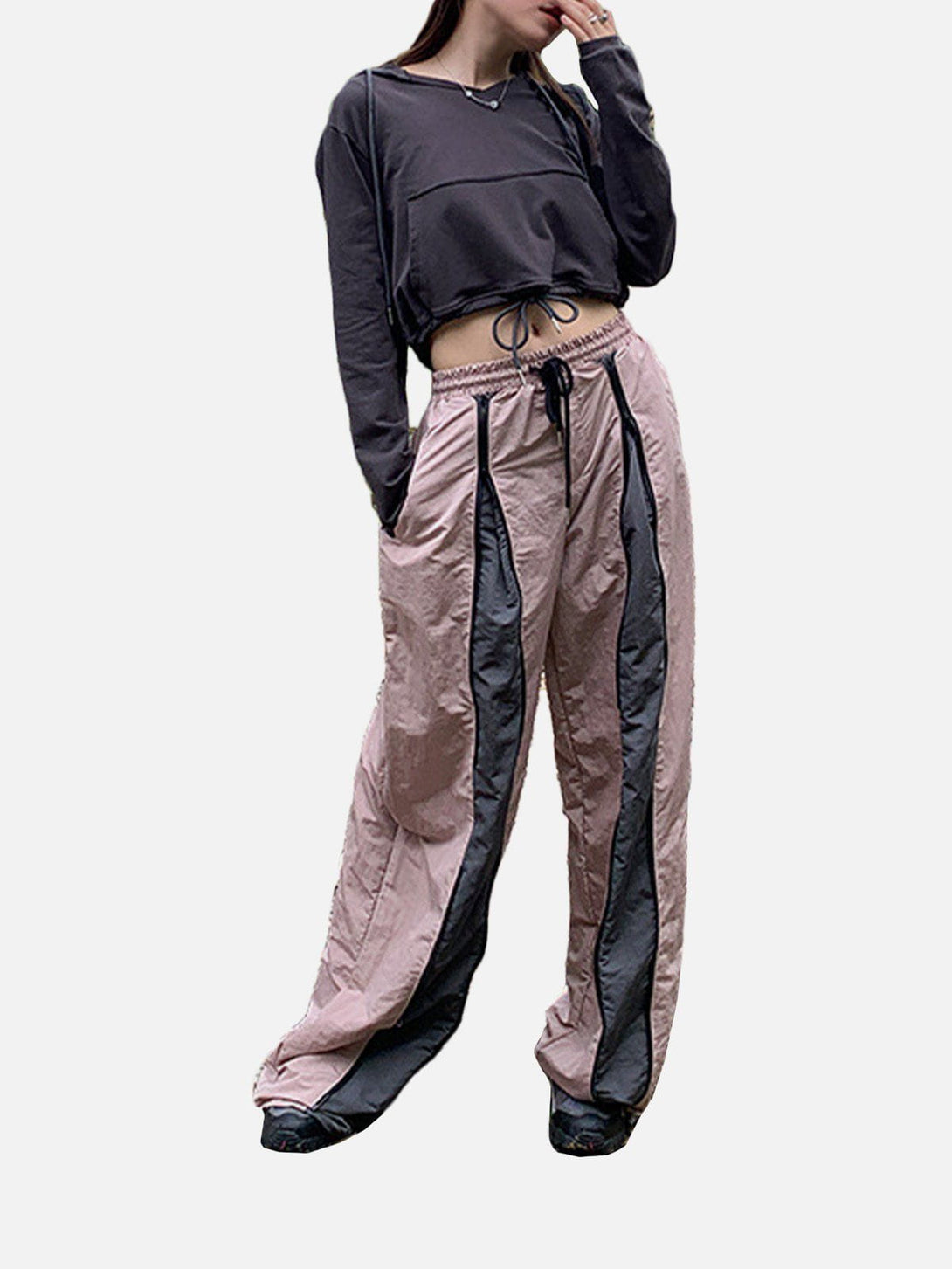 Helmiss - Patchwork Drawstring Pants- Streetwear Fashion - helmiss.com