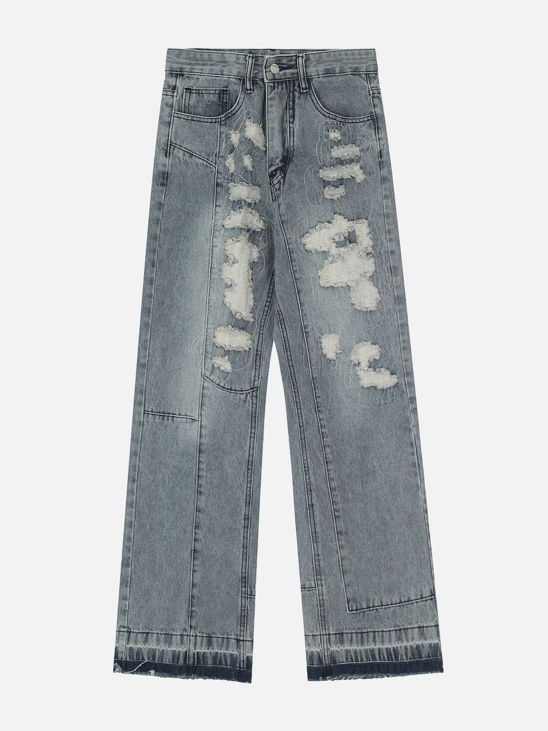 Helmiss - Patchwork Hole Jeans- Streetwear Fashion - helmiss.com