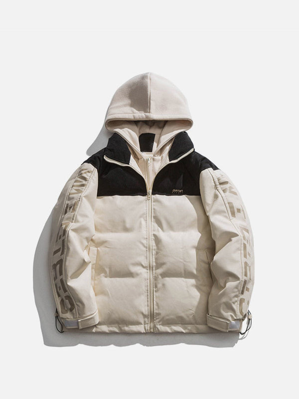 Helmiss - Patchwork Hooded Winter Coat- Streetwear Fashion - helmiss.com